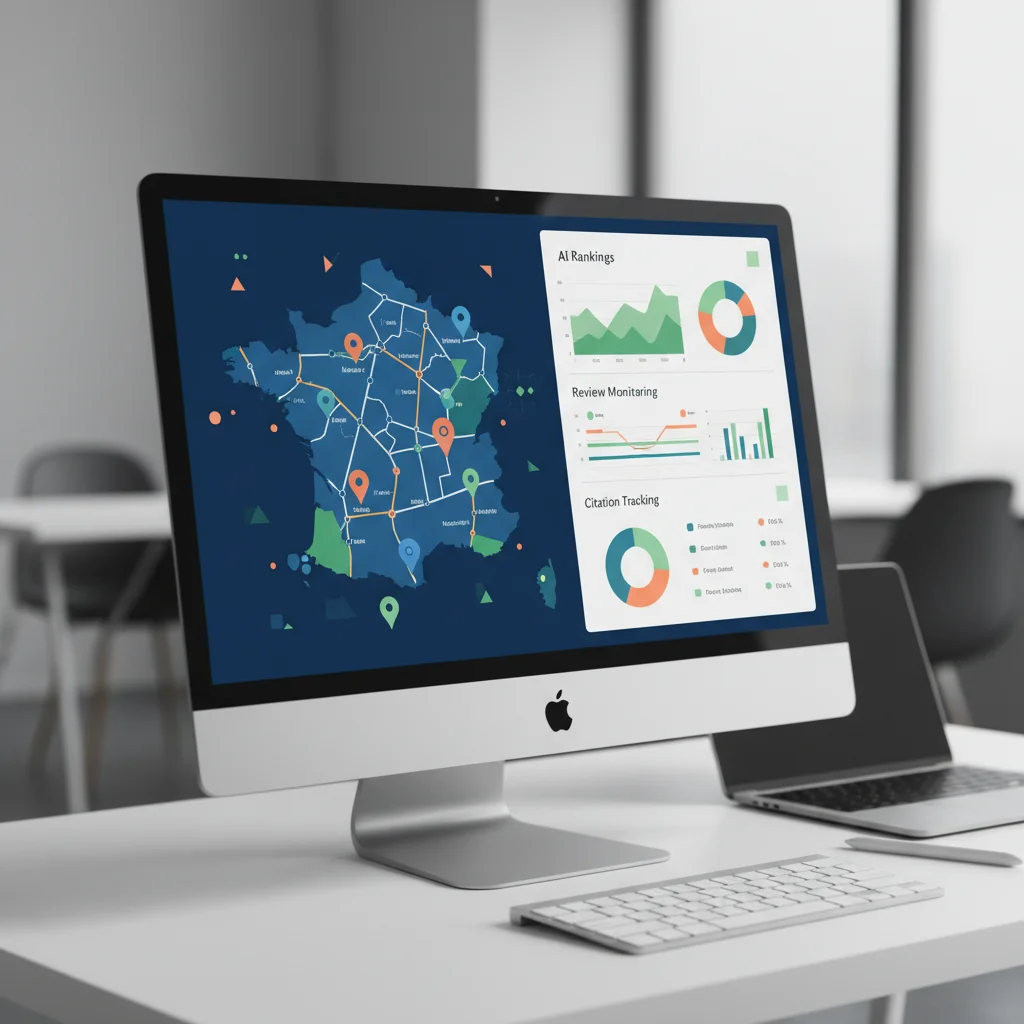 Tableau de bord IA pour améliorer classement Google local avec suivi des positions et des avis