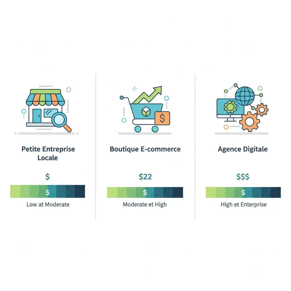comparatif tarif logiciel optimisation SEO par profil utilisateur PME e-commerce agence