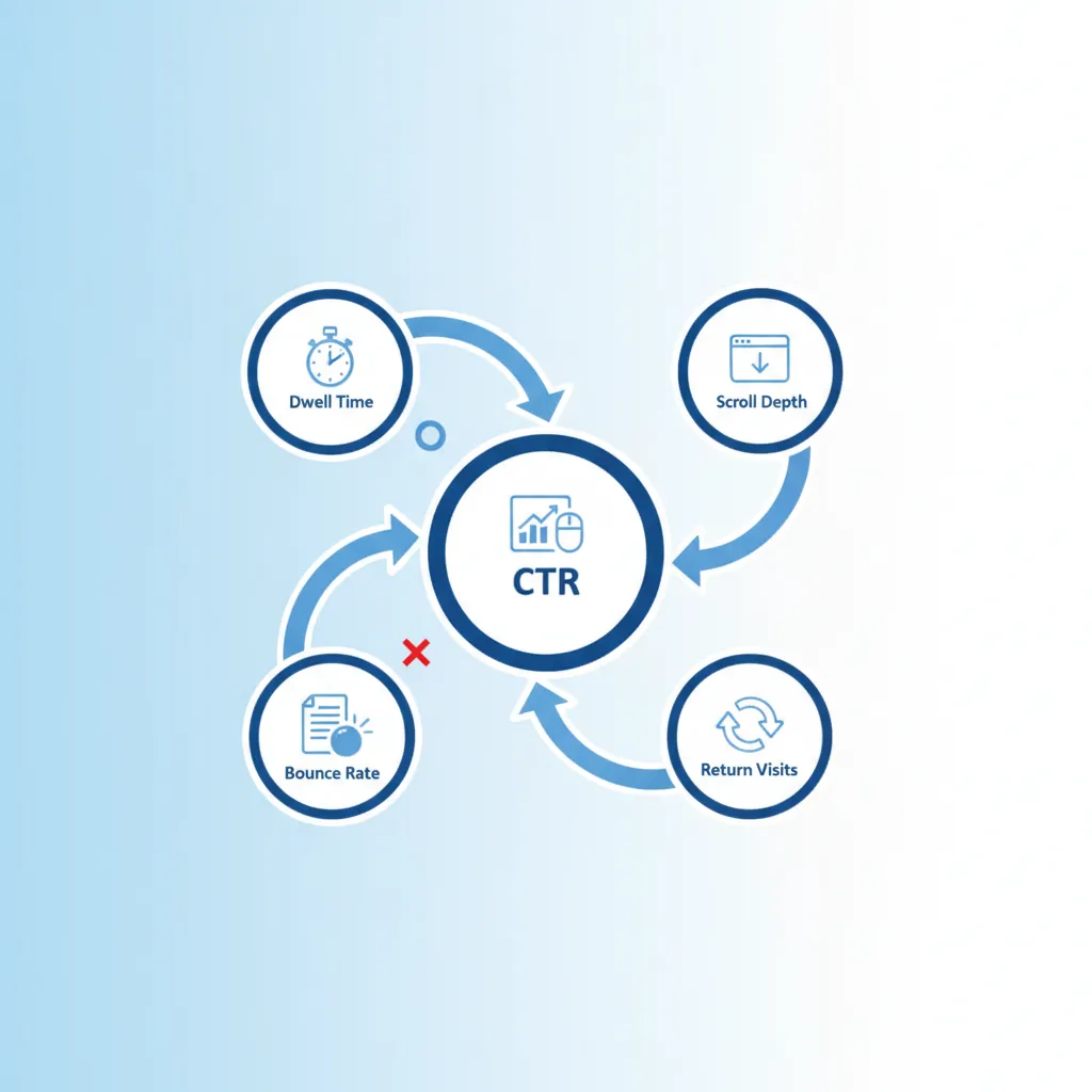 Infographie des métriques clés du SEO comportemental utilisateurs en 2026