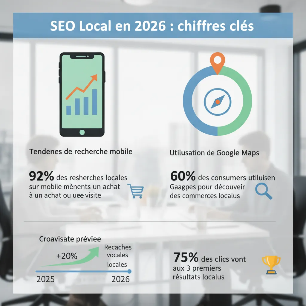 Infographie sur les statistiques du SEO local et de l'agence SEO locale en 2026