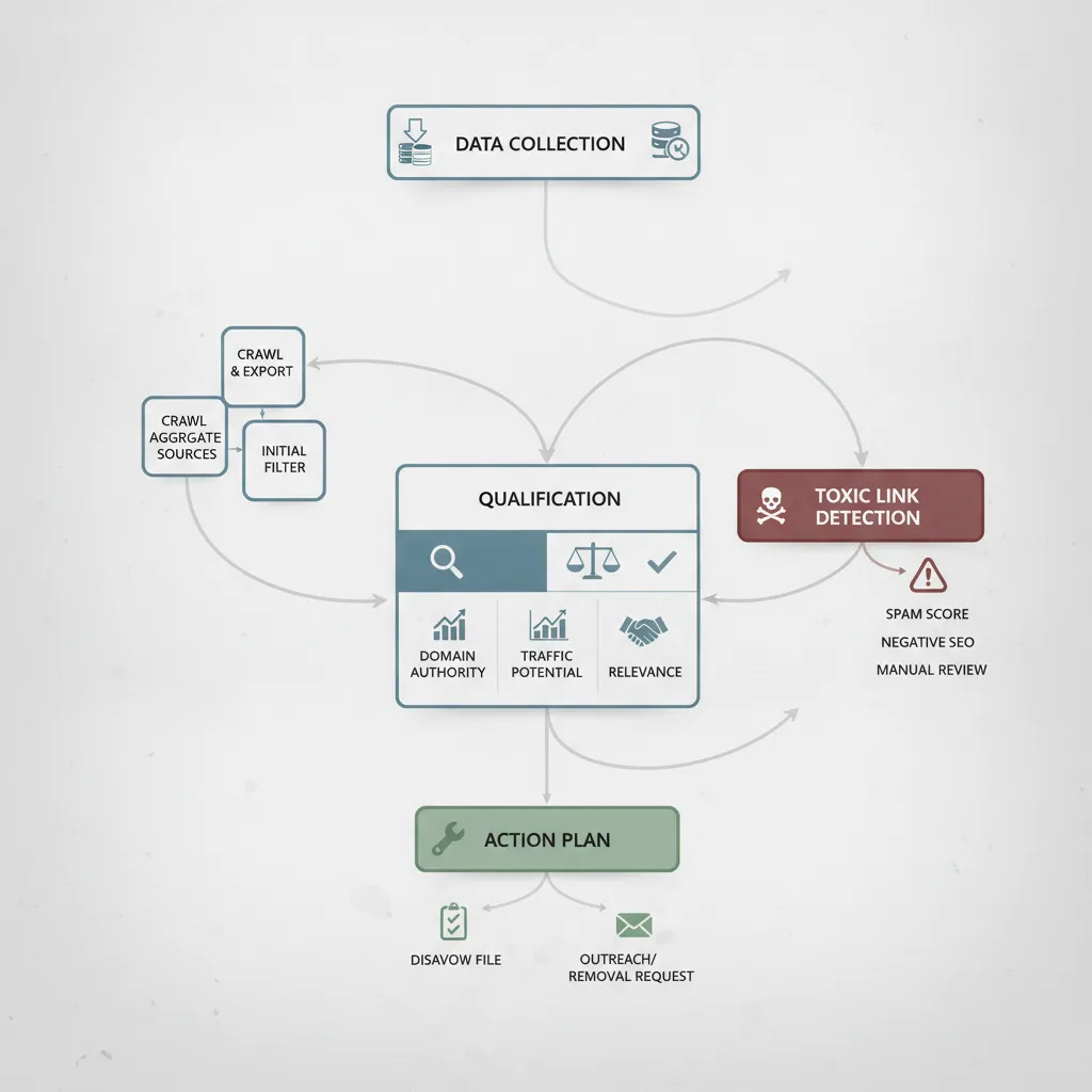 processus d'analyse backlinks seo étapes méthodologie
