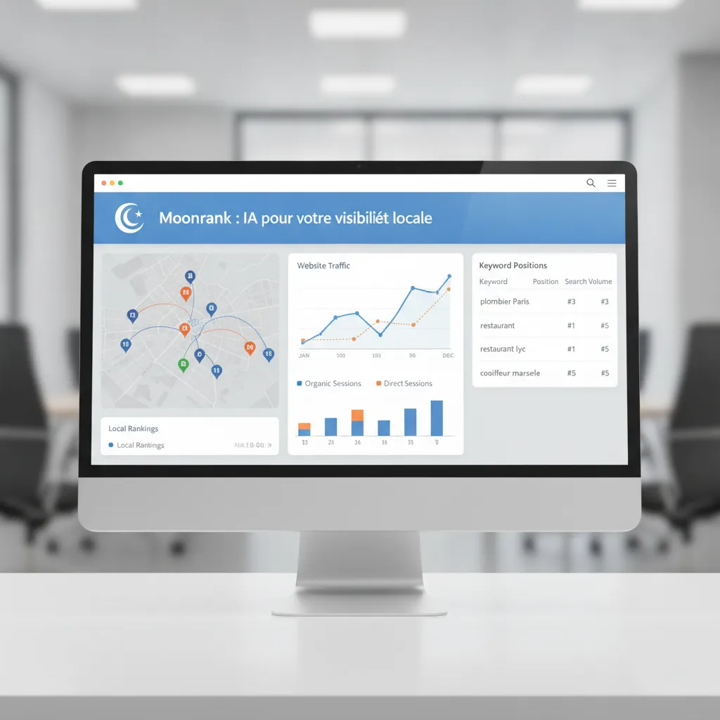 tableau de bord Moonrank pour augmenter visibilité en ligne et référencement local