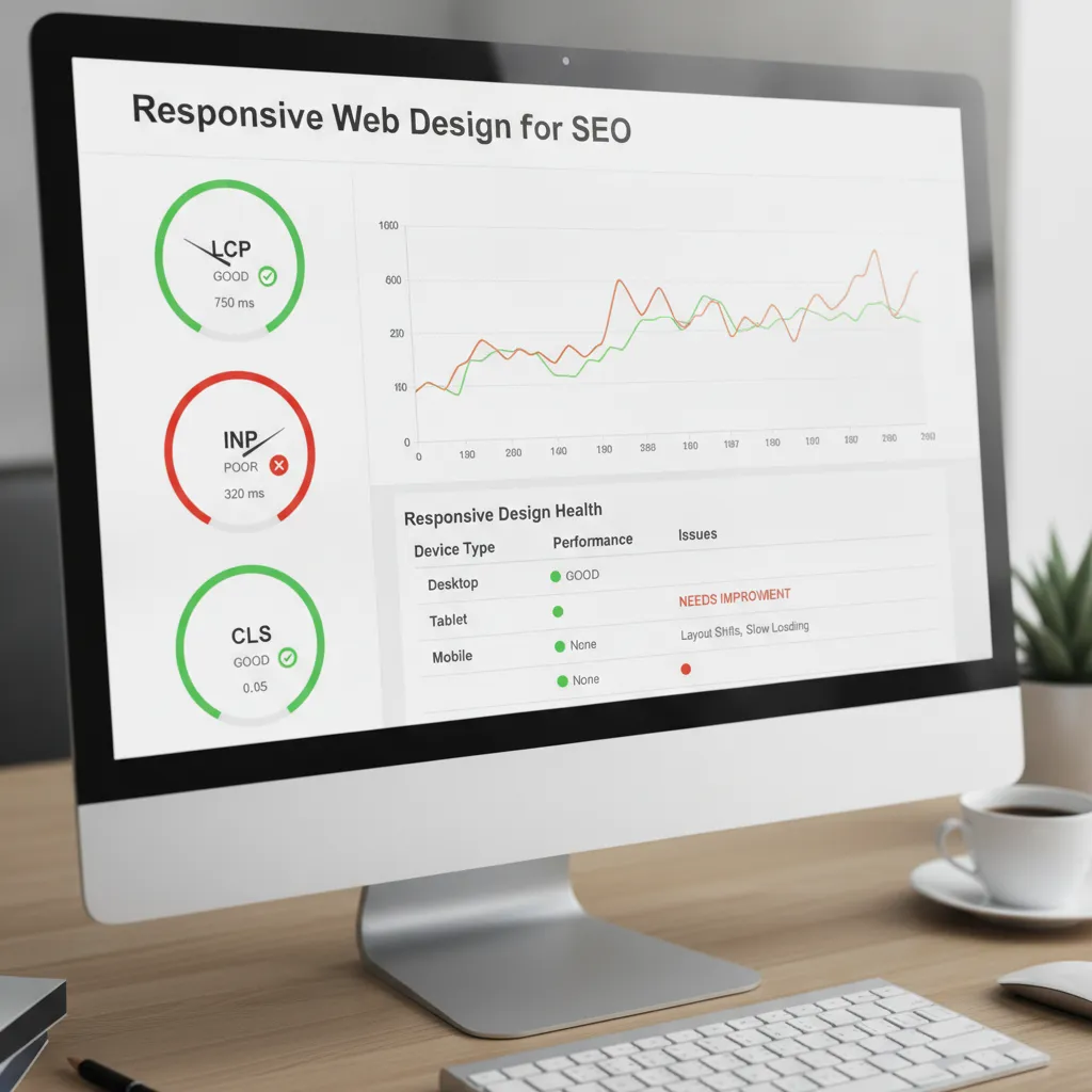 tableau de bord Core Web Vitals pour le responsive design seo