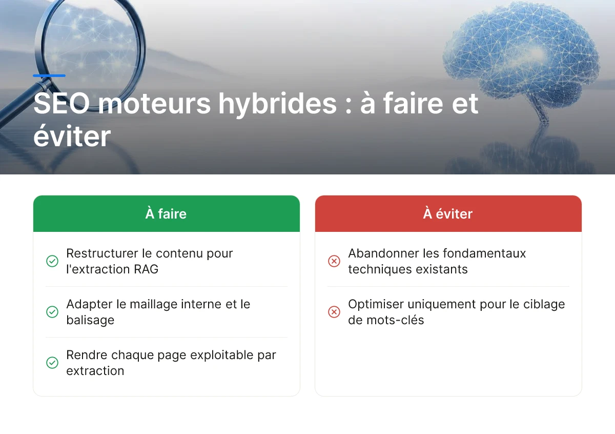 SEO moteurs hybrides : à faire et éviter