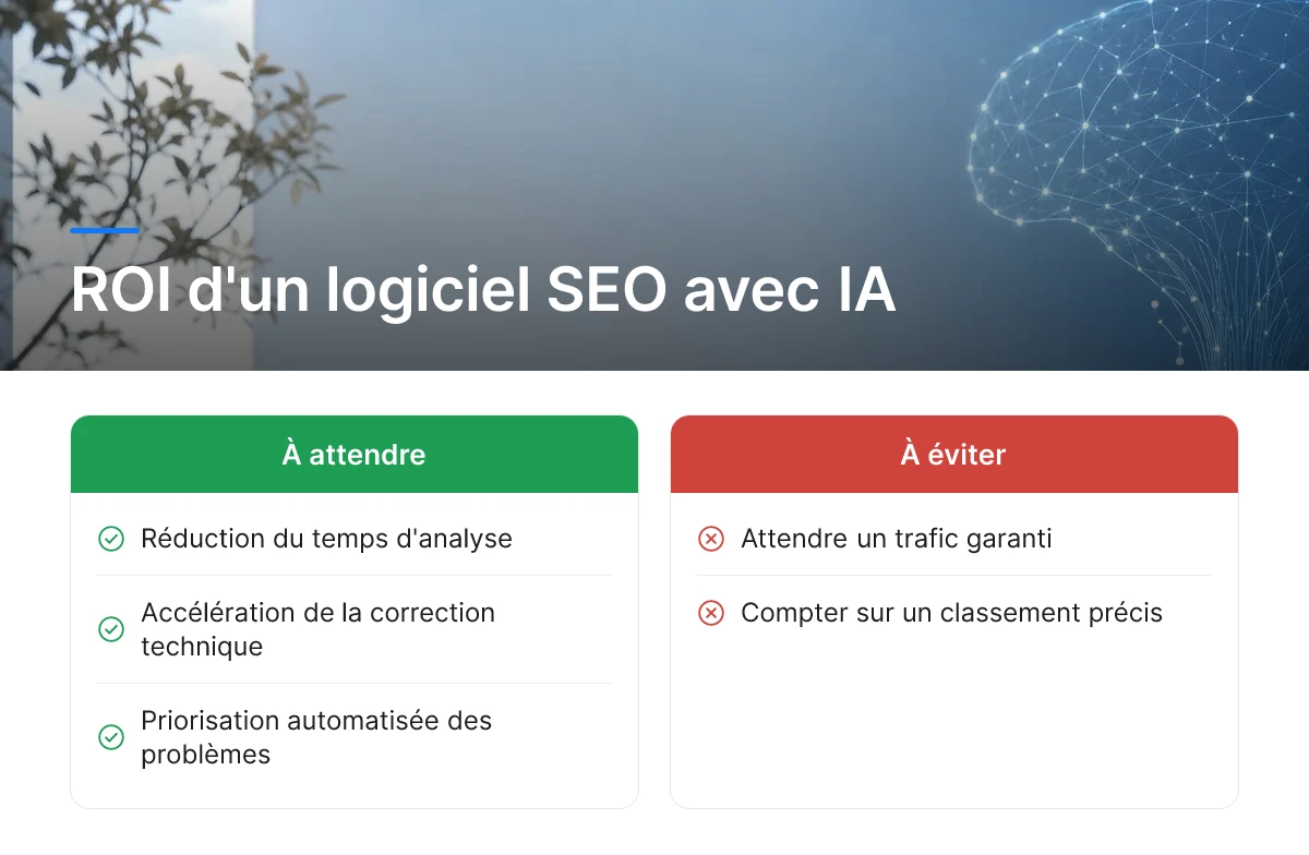 ROI d'un logiciel SEO avec IA