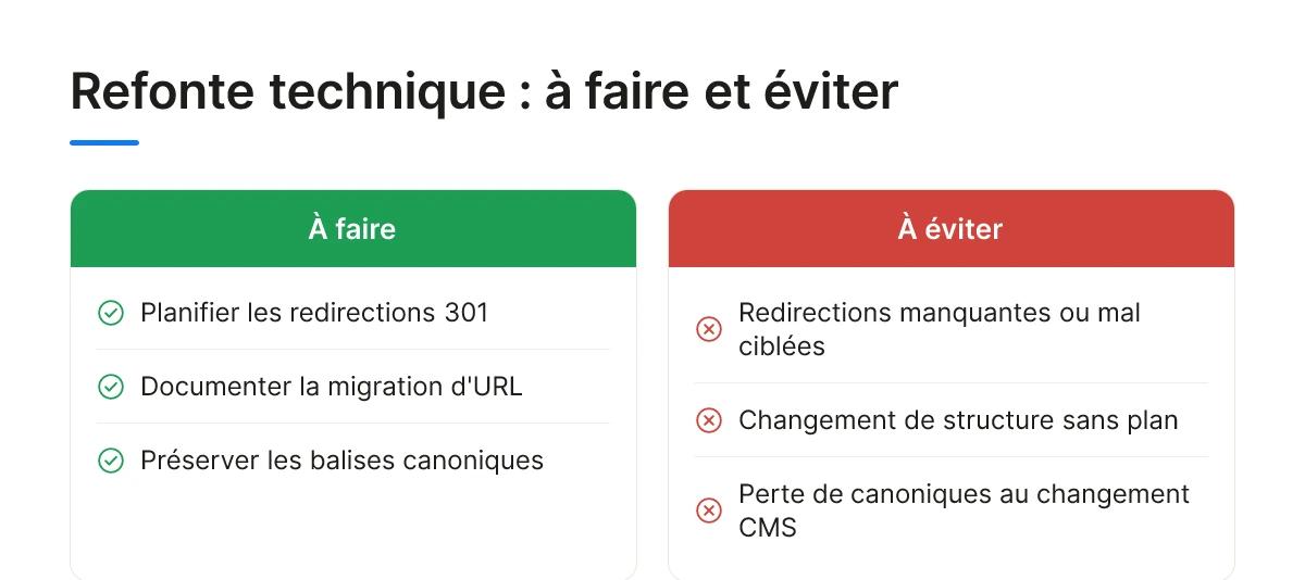 Refonte technique : à faire et éviter