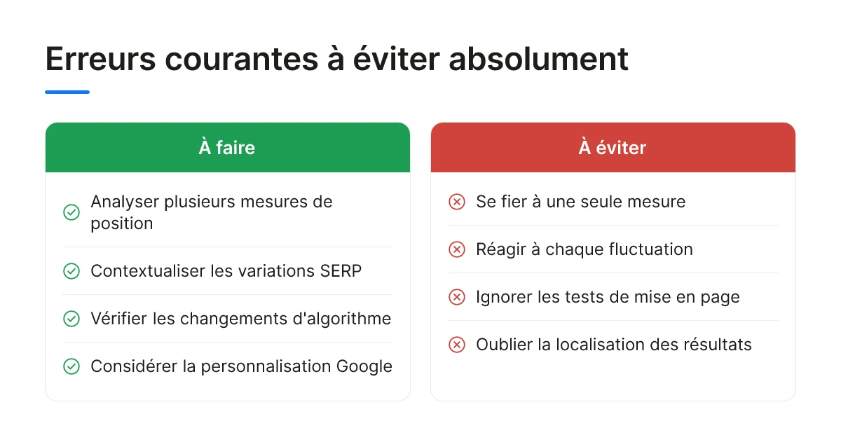 Erreurs courantes à éviter absolument