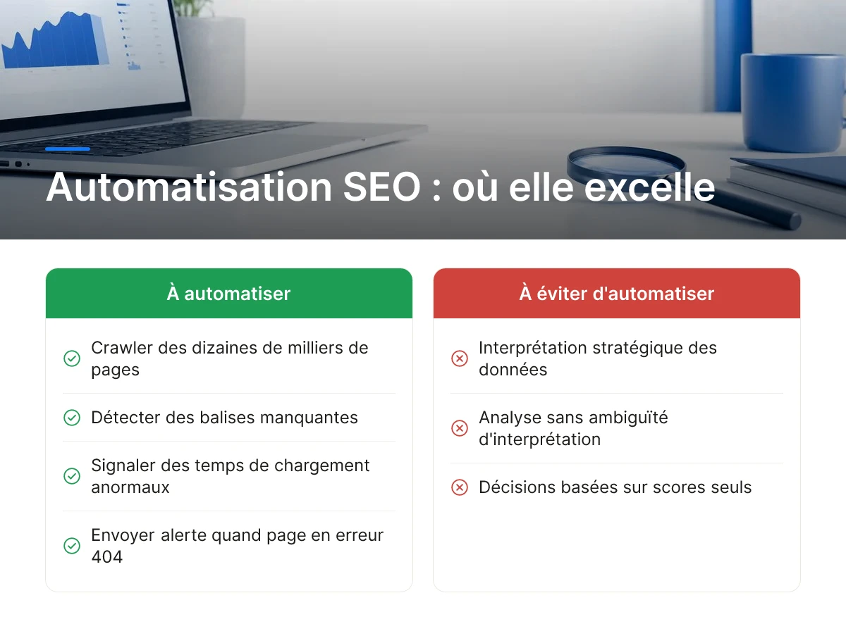 Automatisation SEO : où elle excelle