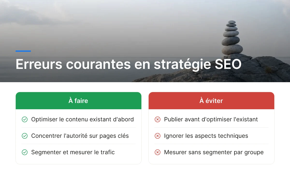 Erreurs courantes en stratégie SEO