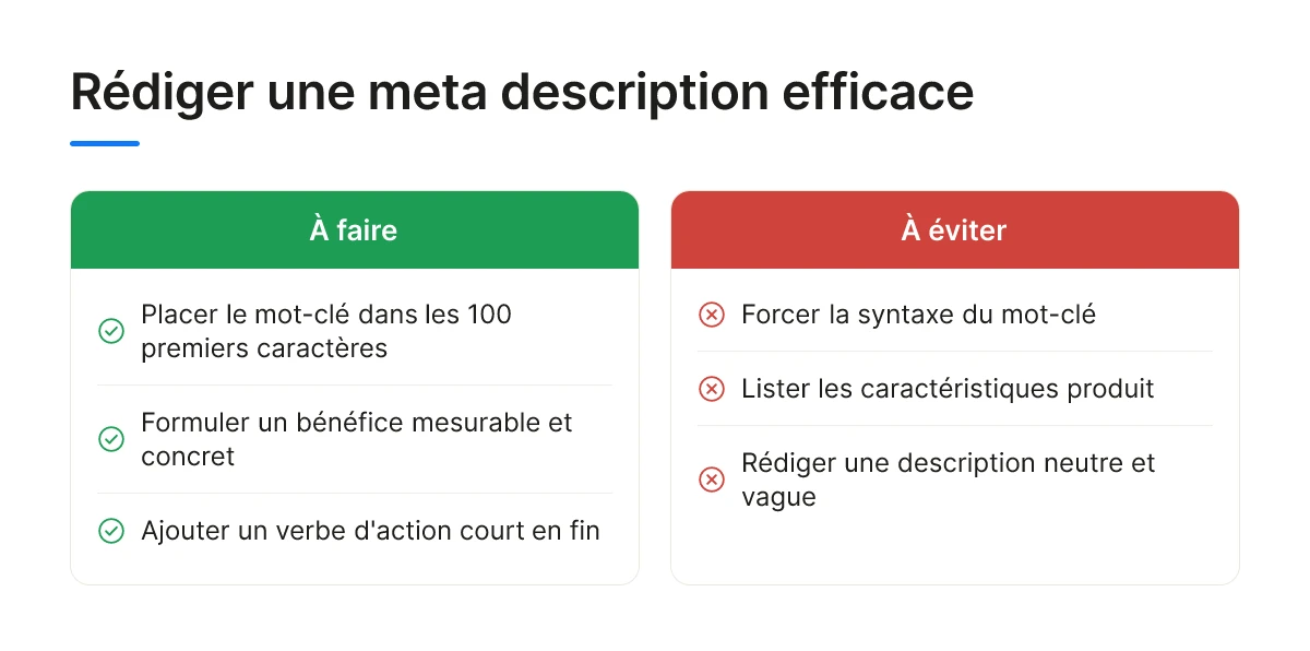 Rédiger une meta description efficace