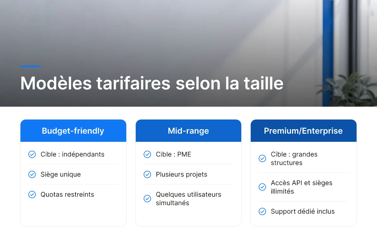 Modèles tarifaires selon la taille