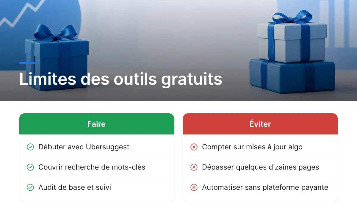 Limites des outils gratuits