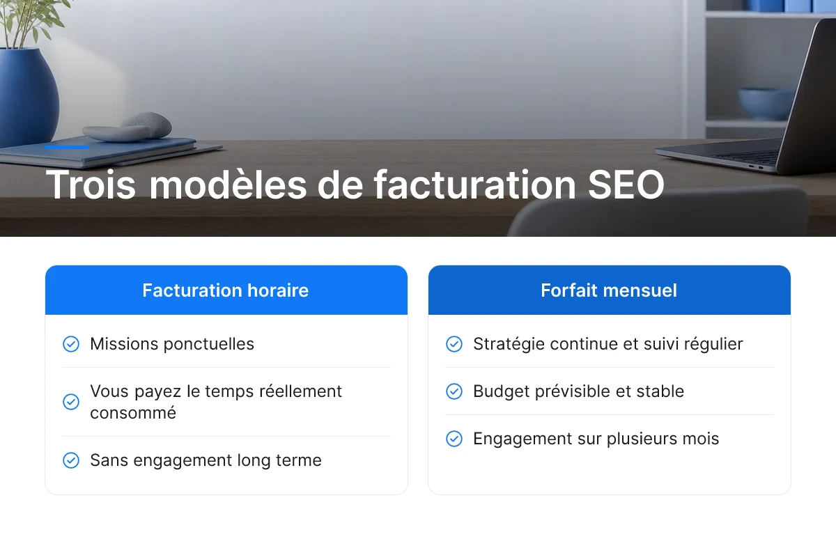 Trois modèles de facturation SEO