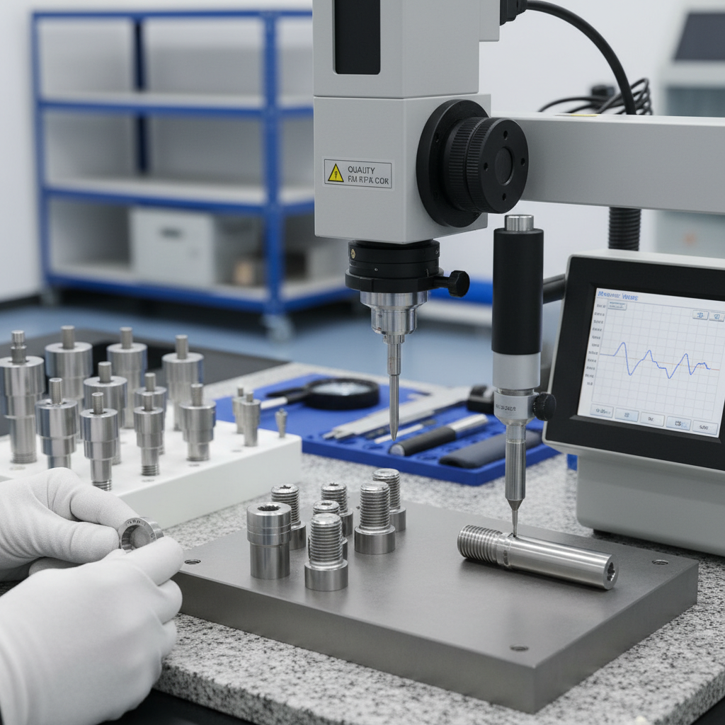Quality inspection of titanium screw machining parts using CMM and thread gauges in precision manufacturing