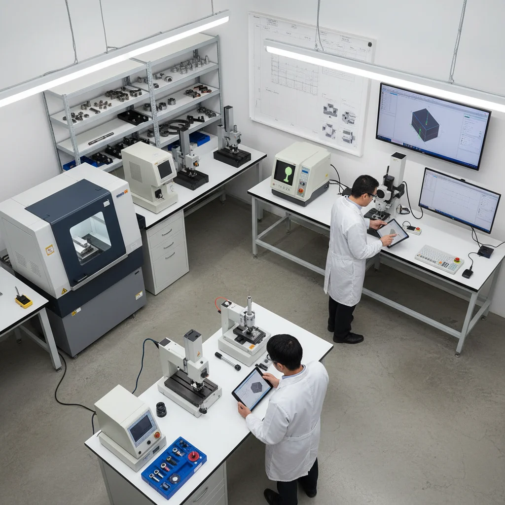 Quality assurance custom manufacturing lab with CMM machines and inspection equipment