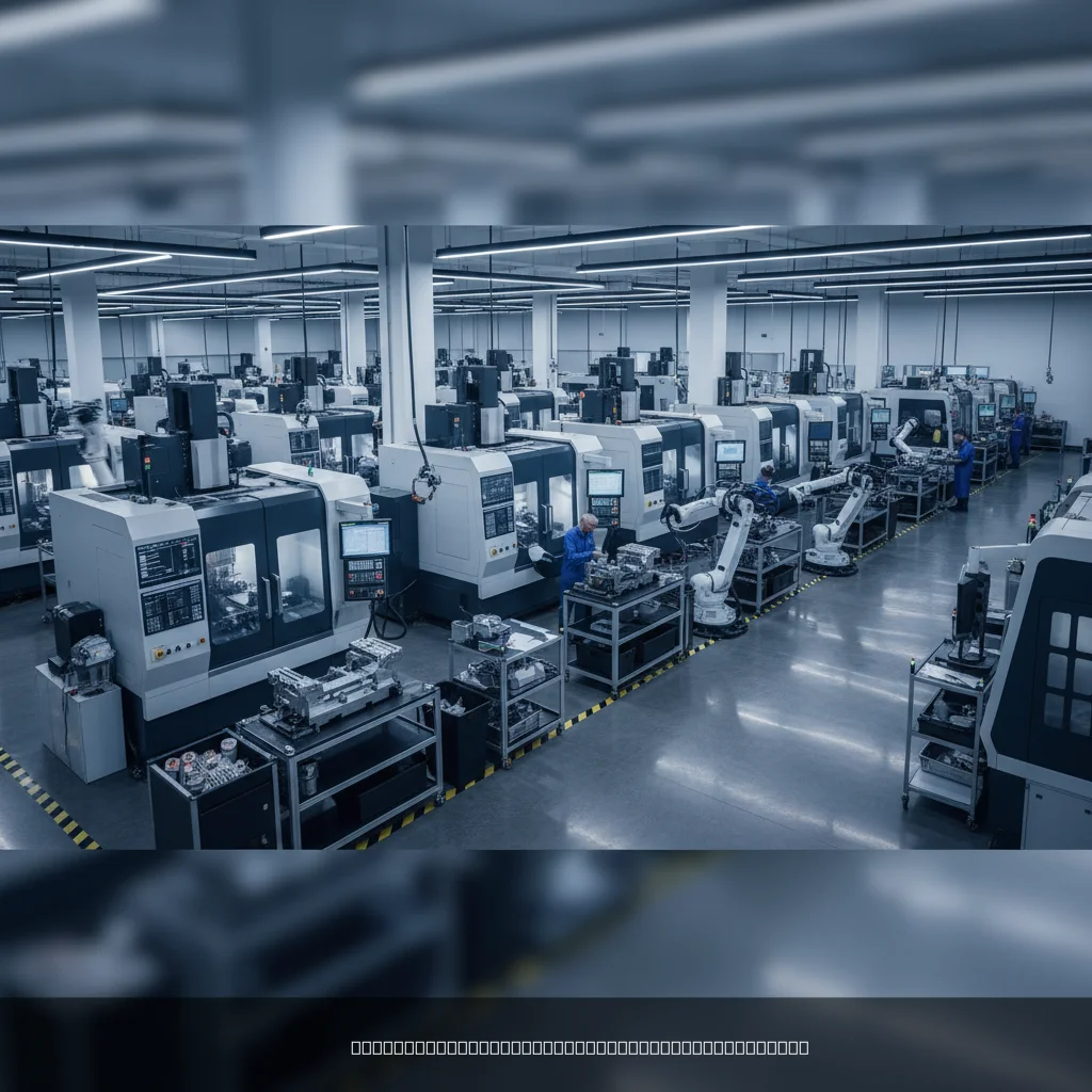 Modern CNC machining shop floor focused on reducing manufacturing lead times in 2026