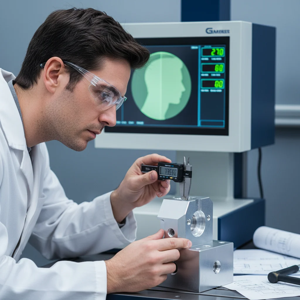 Engineer inspecting precision machined part to avoid costly mistakes in cost-effective custom manufacturing