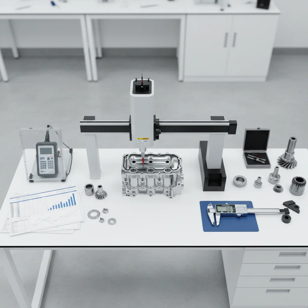 Precision manufacturing defects prevention quality control lab with CMM and inspection equipment