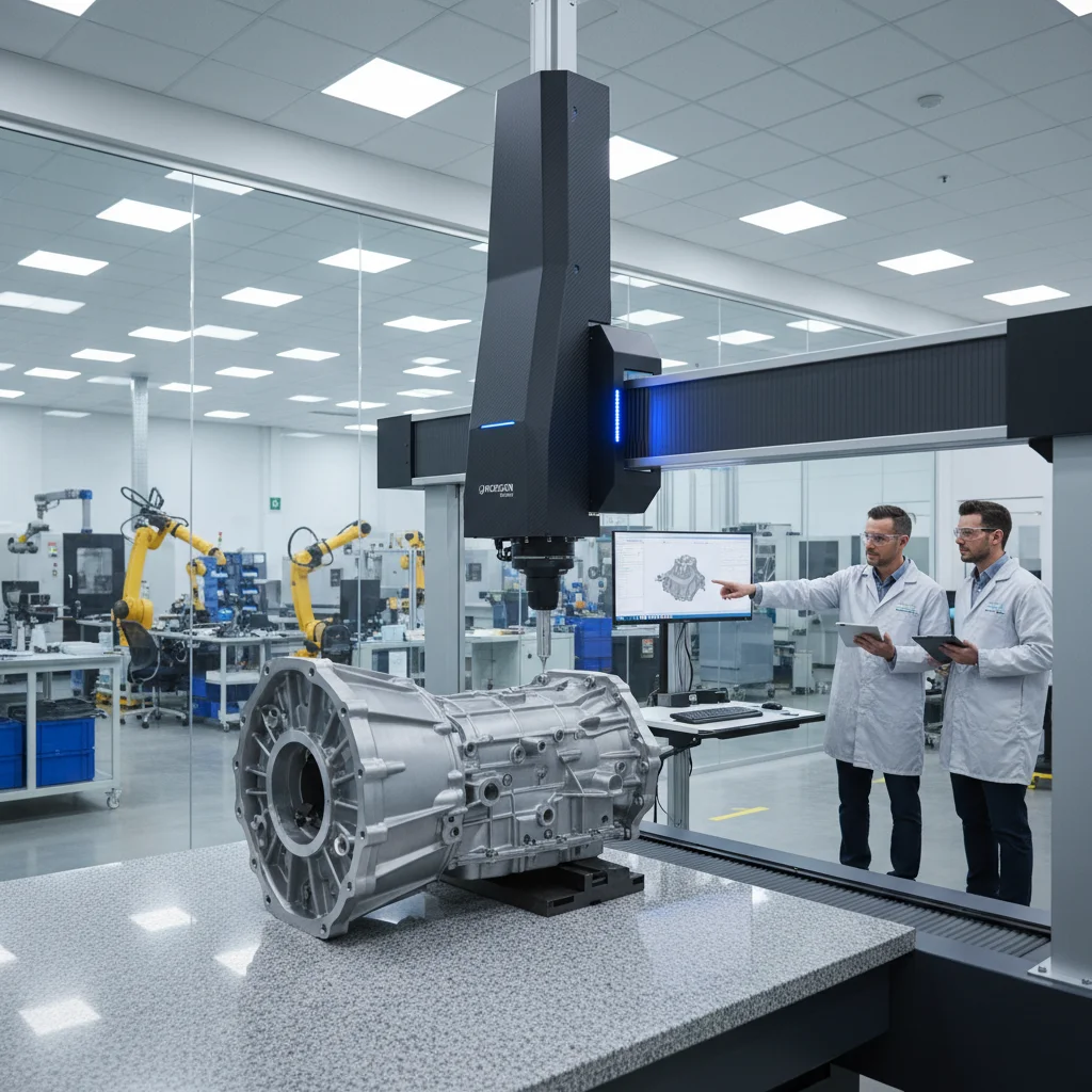 quality inspection of high pressure die casting parts using CMM coordinate measuring machine in precision manufacturing
