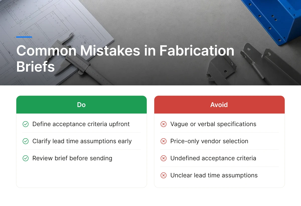 Common Mistakes in Fabrication Briefs