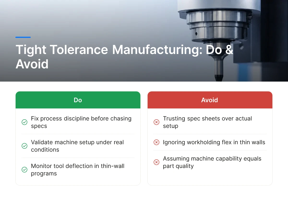 Tight Tolerance Manufacturing: Do & Avoid