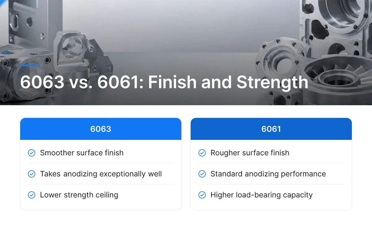 6063 vs. 6061: Finish and Strength