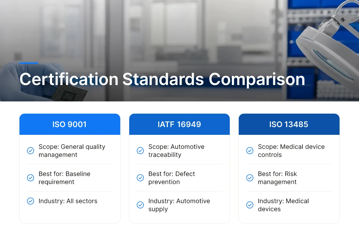 Certification Standards Comparison