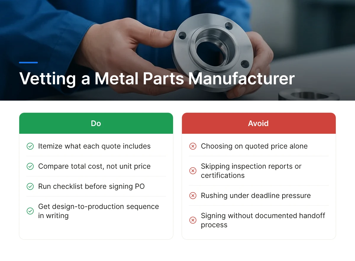 Vetting a Metal Parts Manufacturer