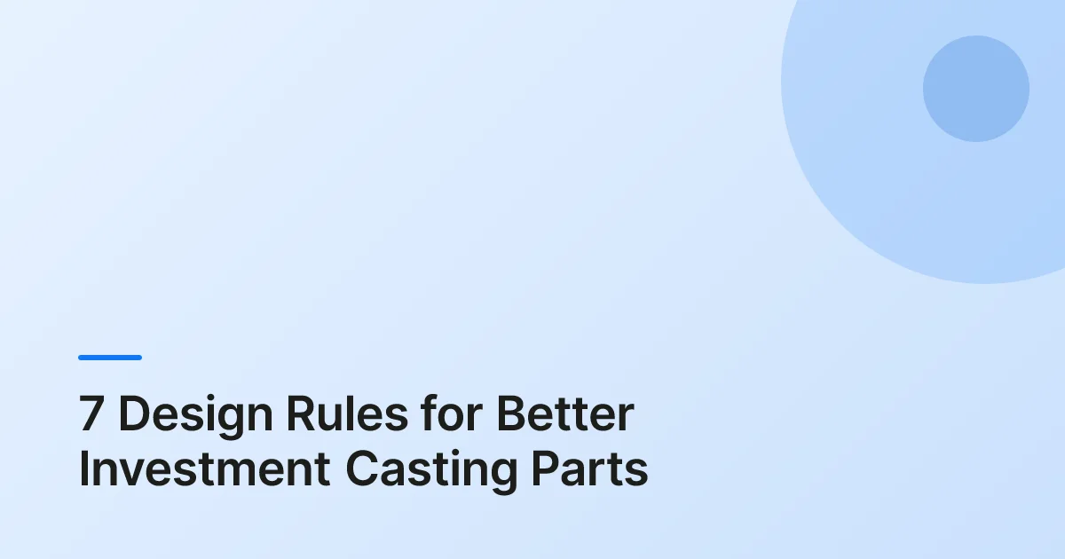 investment casting parts overview