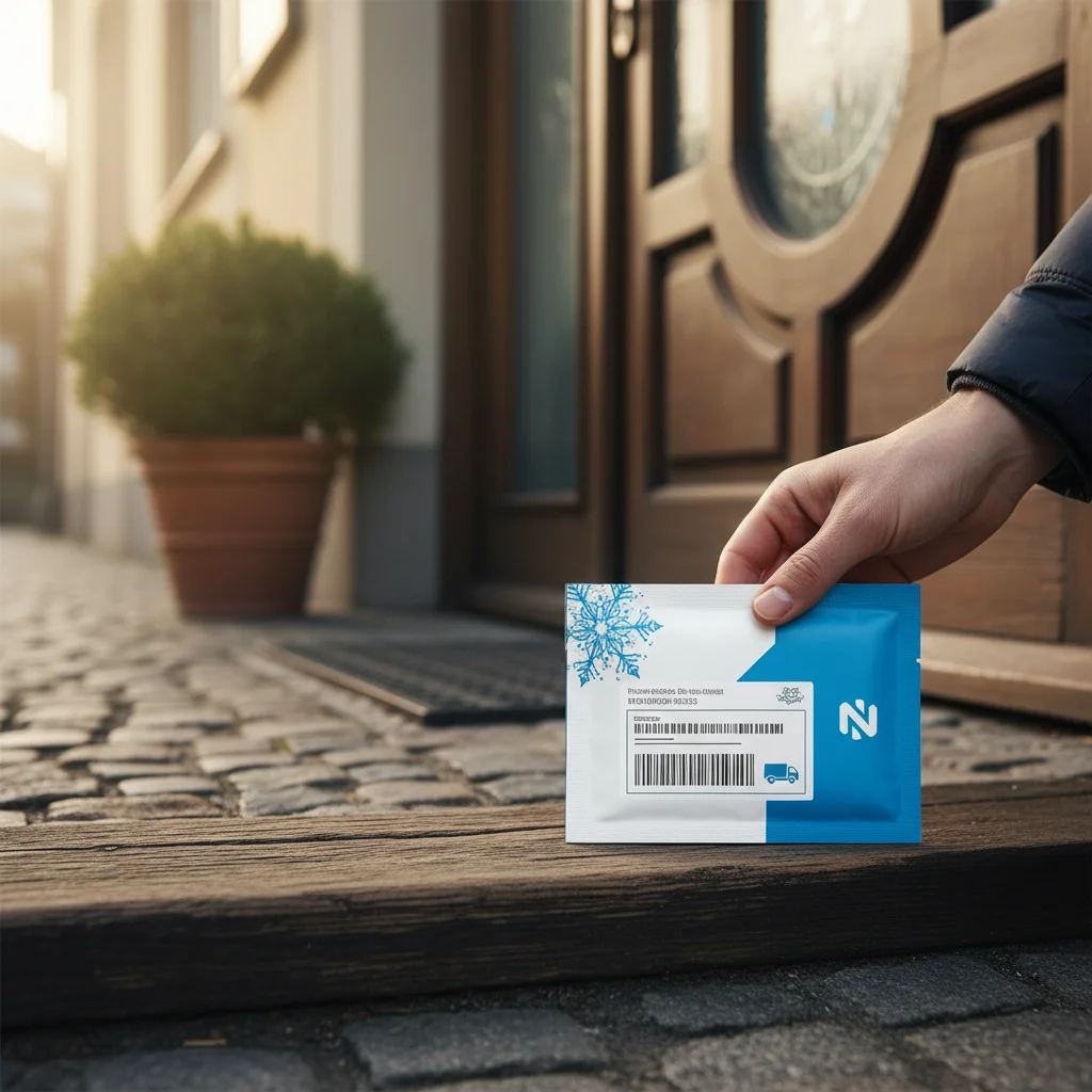 Pakket met nicotinezakjes kopen online bezorgd aan Europese deur met getraceerde verzending