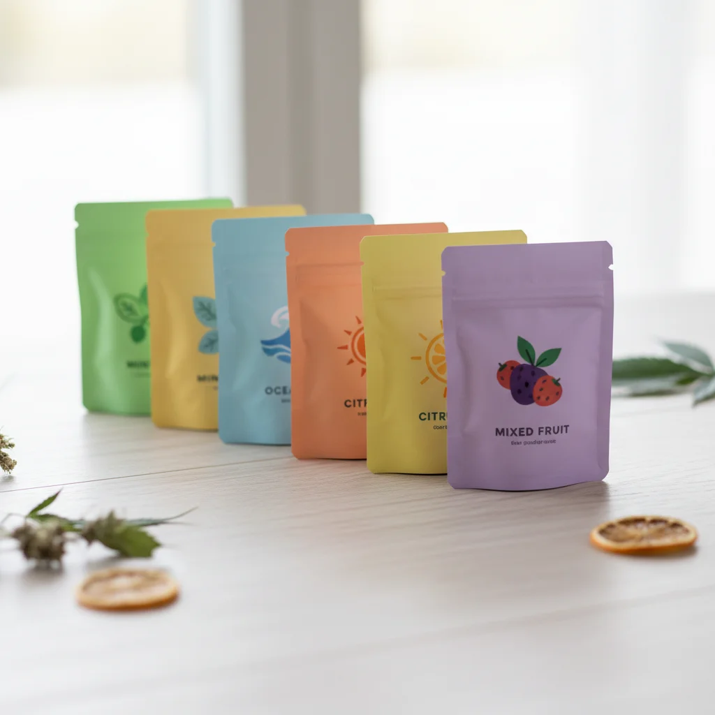 CBD zakjes kopen smaakkeuze overzicht mint citrus bessen