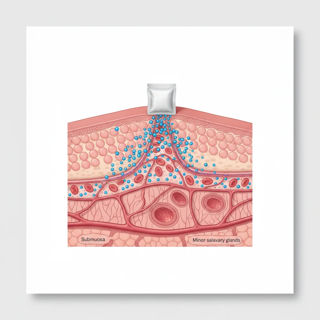 nicotinezakjes gezondheid informatie absorptie via mondslijmvlies illustratie