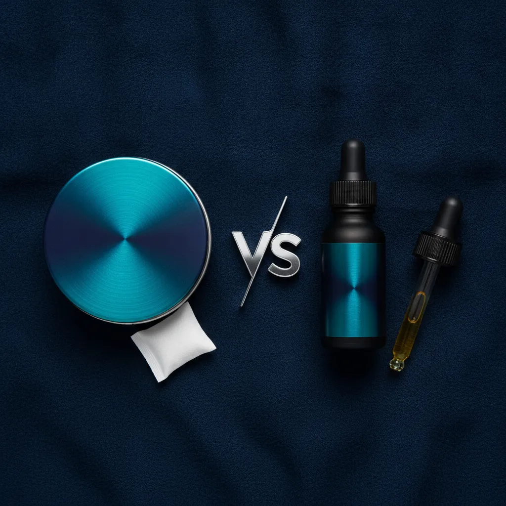 CBD zakjes versus olie vergelijking product foto