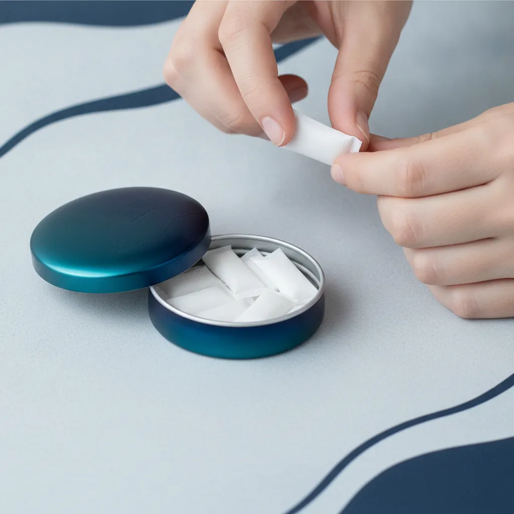 Slim nicotinezakje plaatsing onder de lip voor optimale nicotinezakjes absorptie snelheid