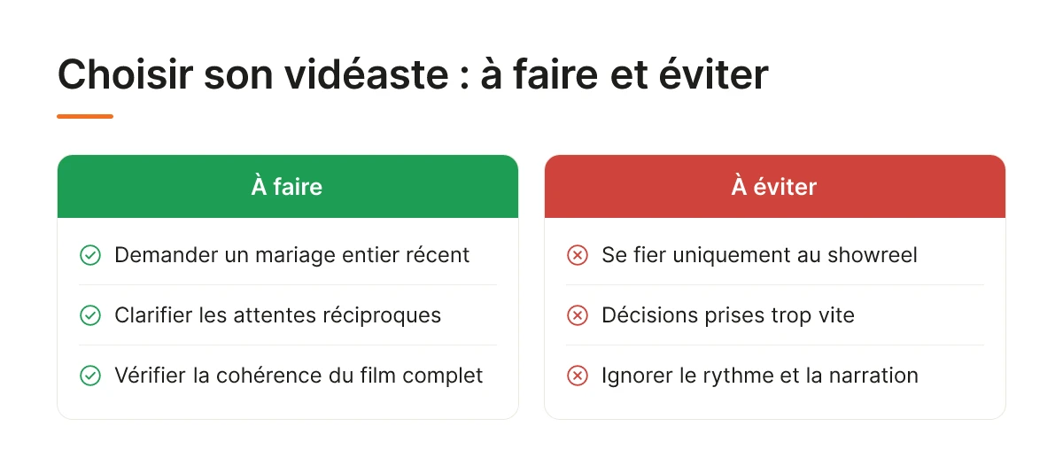 Choisir son vidéaste : à faire et éviter
