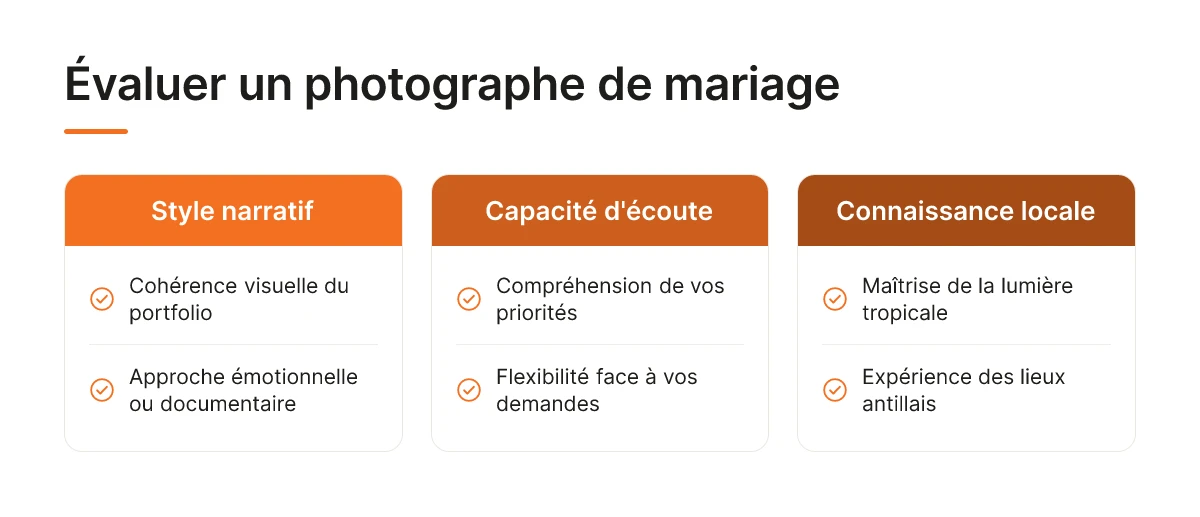 Évaluer un photographe de mariage
