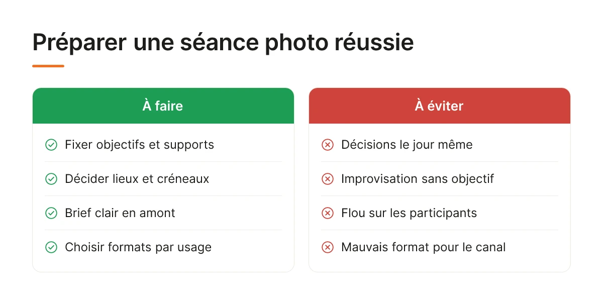 Préparer une séance photo réussie