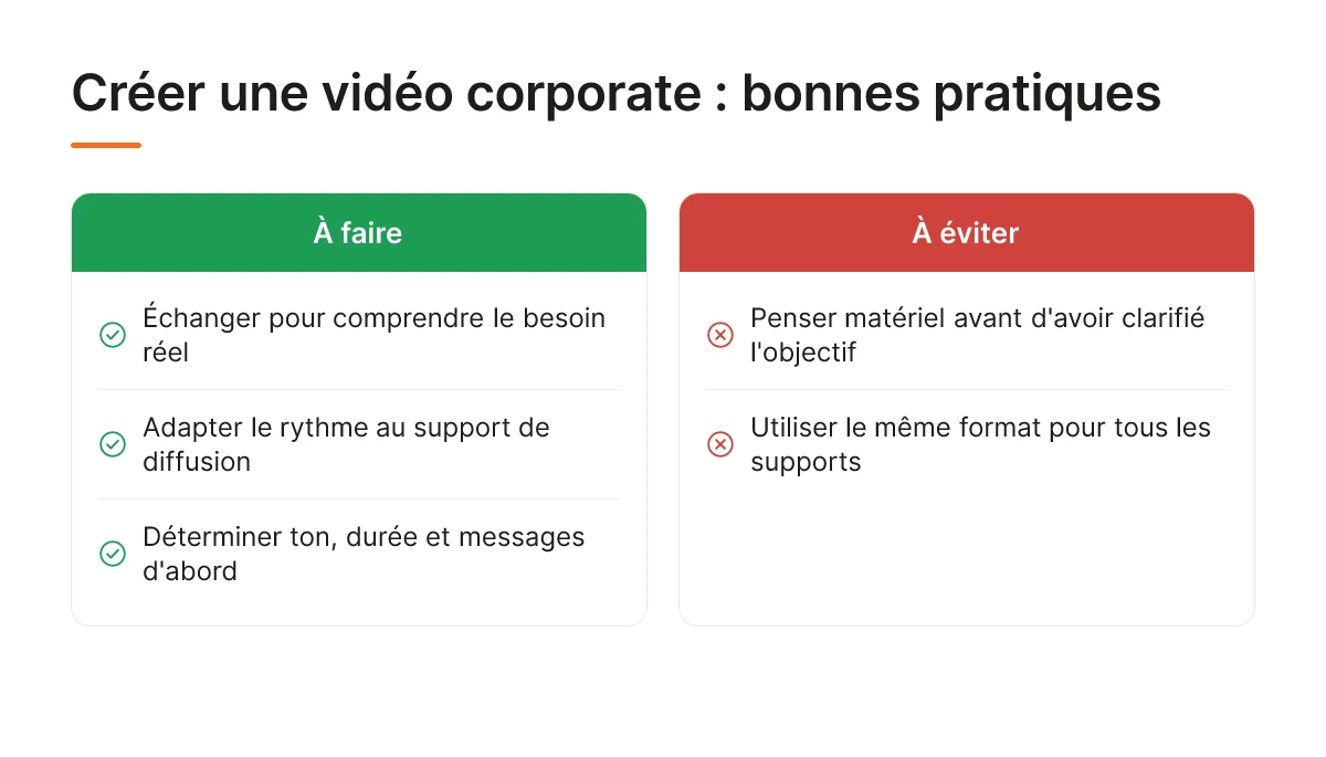 Créer une vidéo corporate : bonnes pratiques