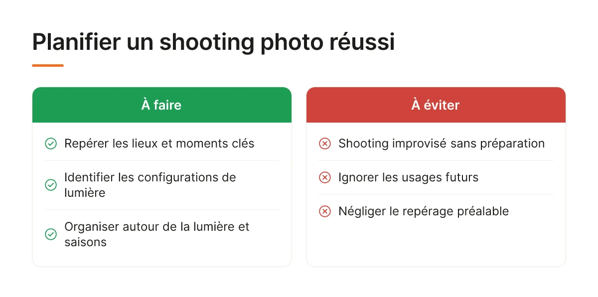 Planifier un shooting photo réussi