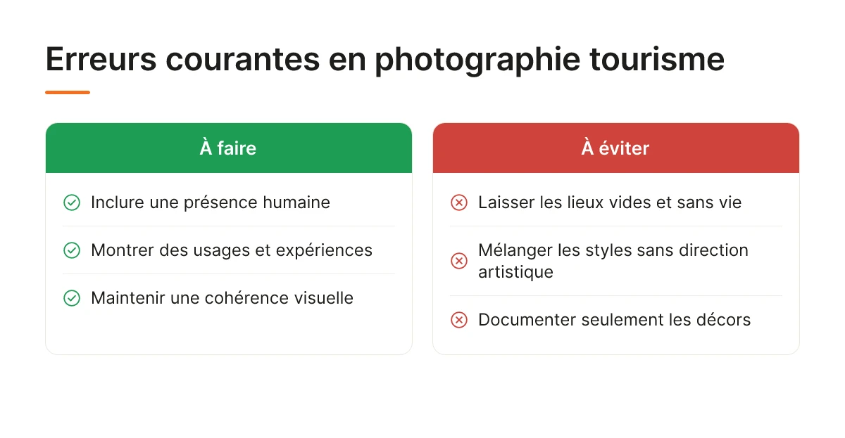Erreurs courantes en photographie tourisme