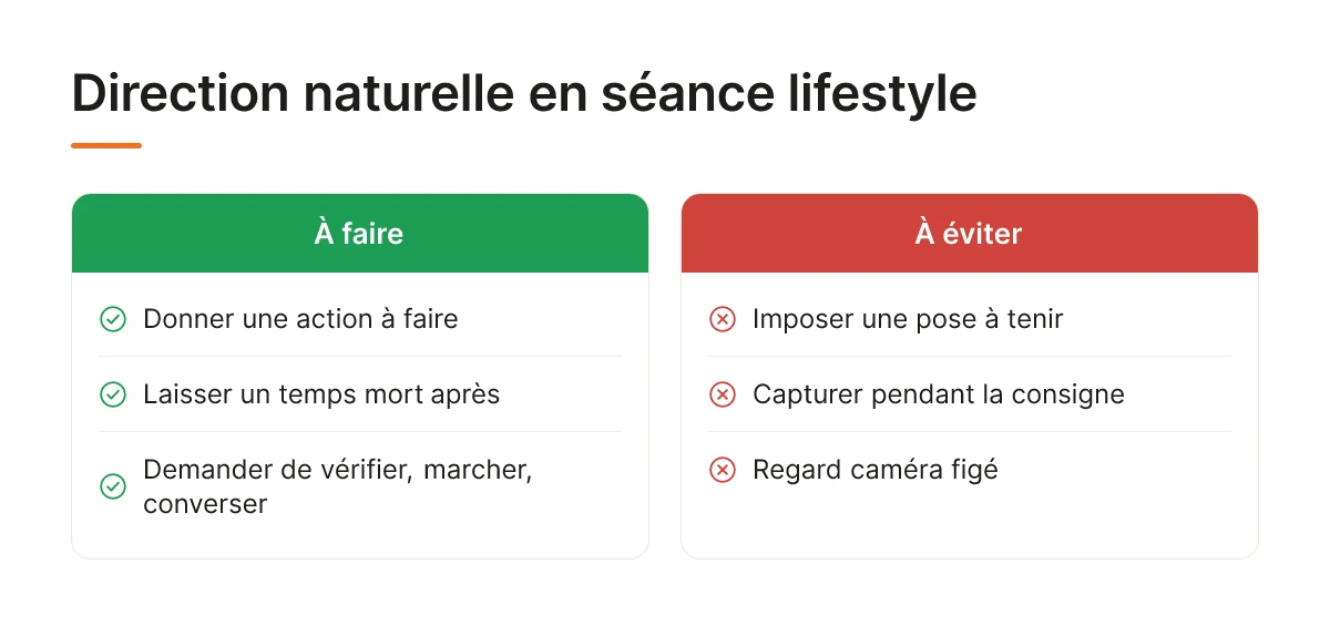 Direction naturelle en séance lifestyle