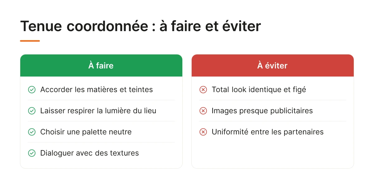 Tenue coordonnée : à faire et éviter
