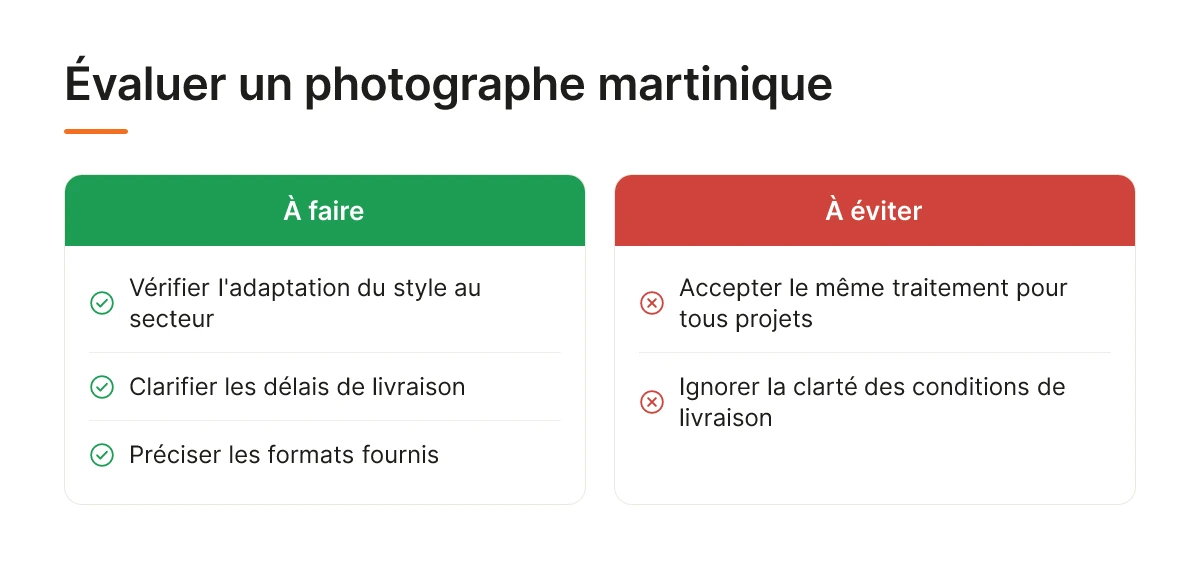 Évaluer un photographe martinique