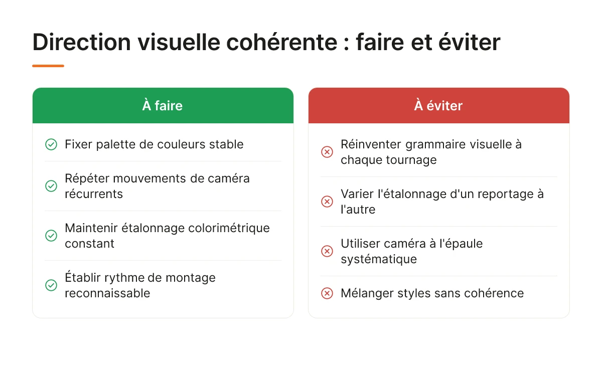 Direction visuelle cohérente : faire et éviter