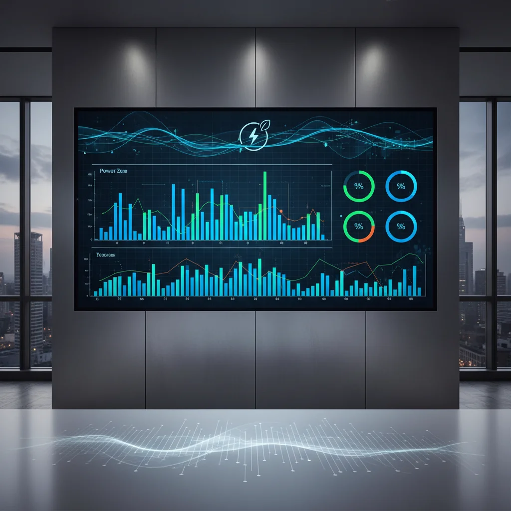 Energimonitoring dashboard til lysstyring installation viser realtids energiforbrug og besparelser