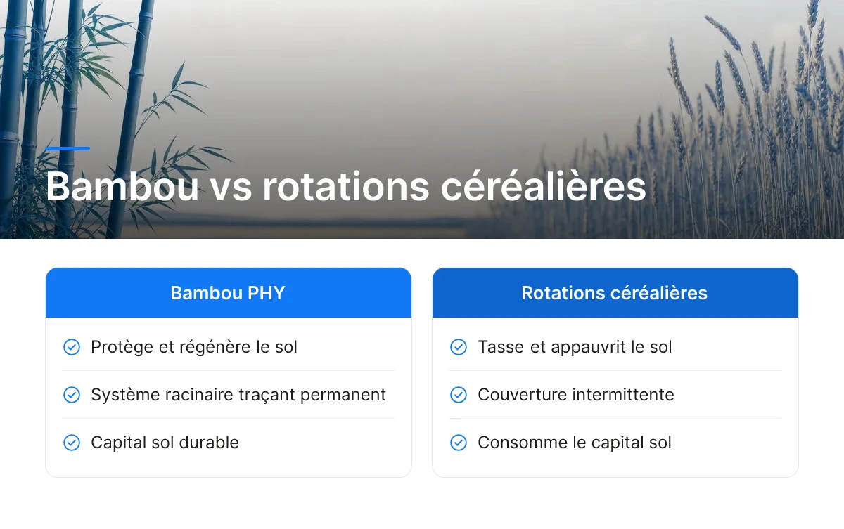 Bambou vs rotations céréalières