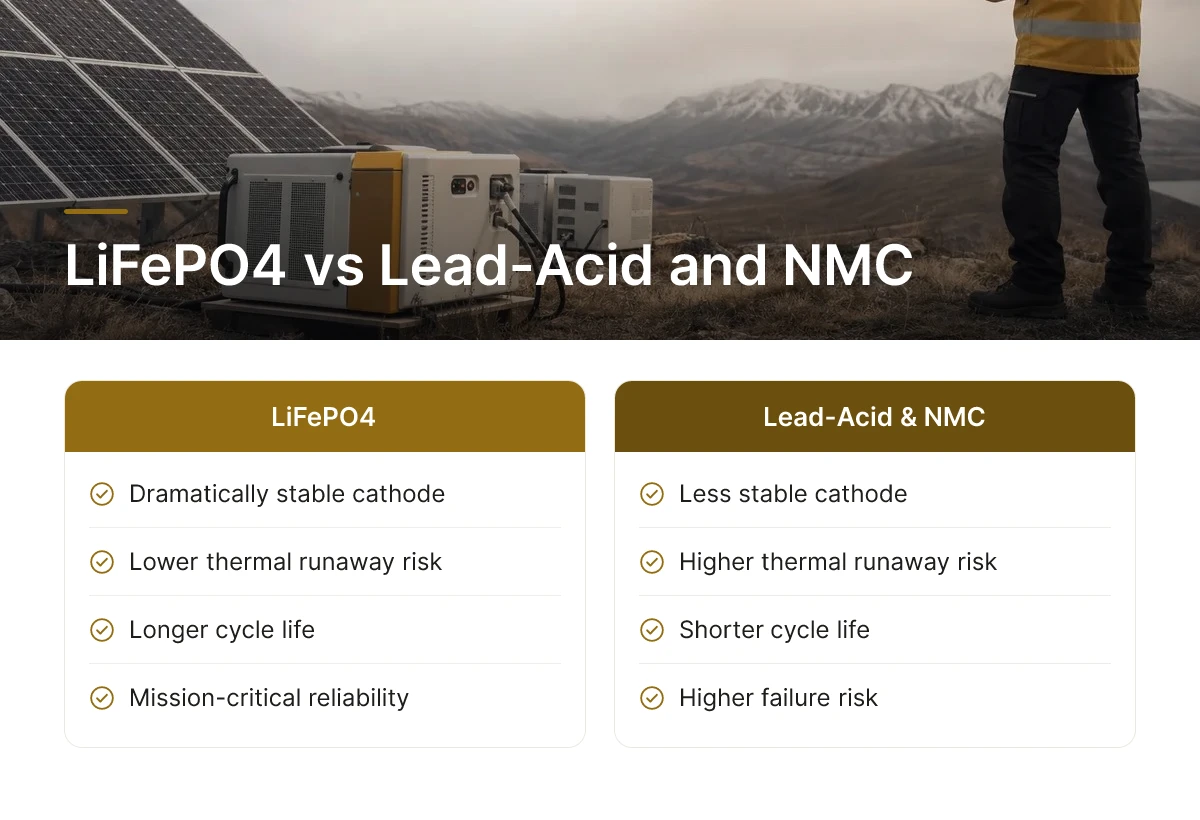 LiFePO4 vs Lead-Acid and NMC