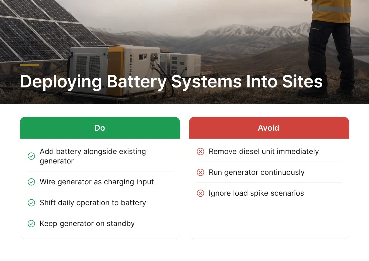 Deploying Battery Systems Into Sites