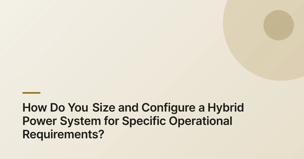 what is hybrid power system summary