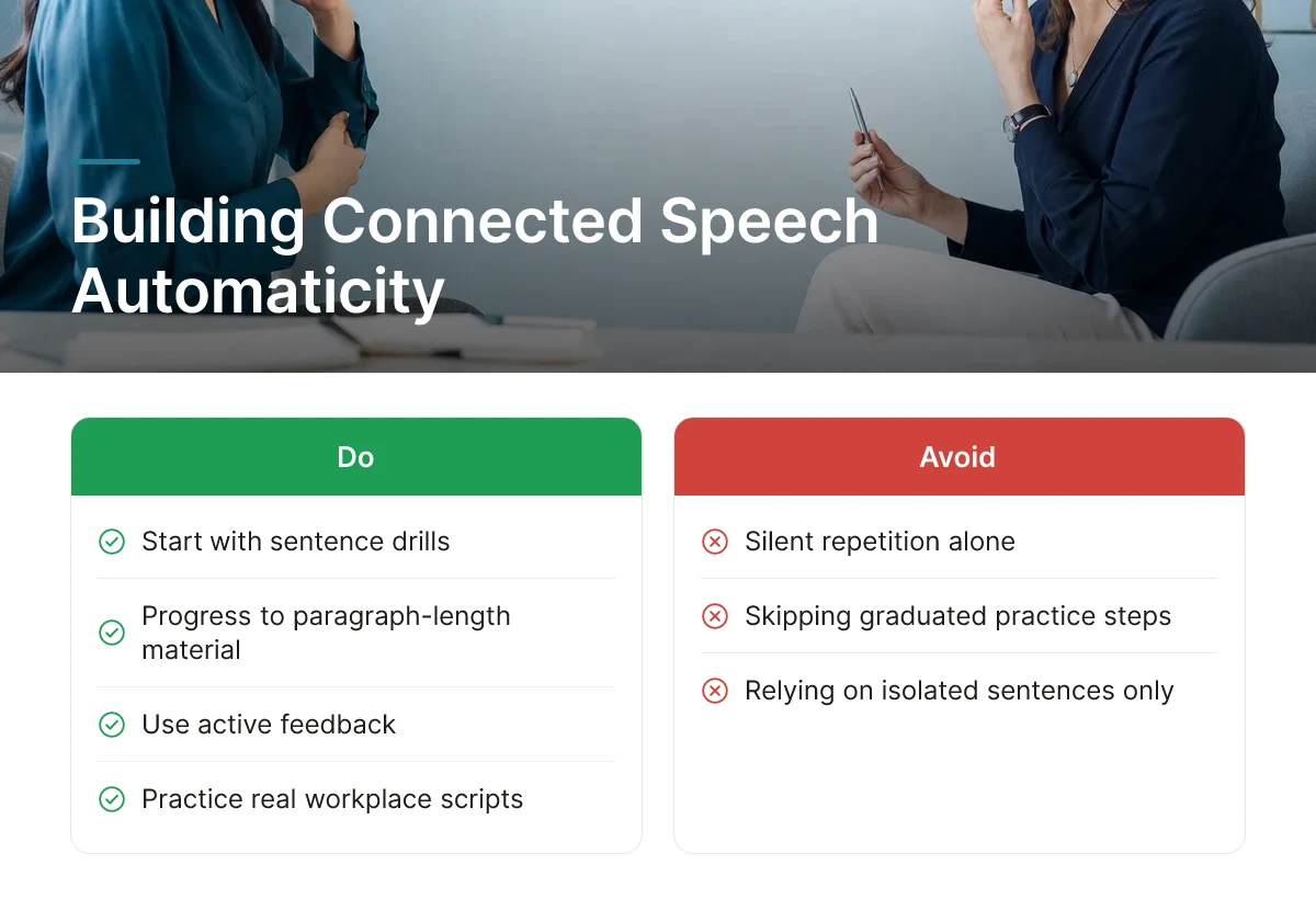Building Connected Speech Automaticity